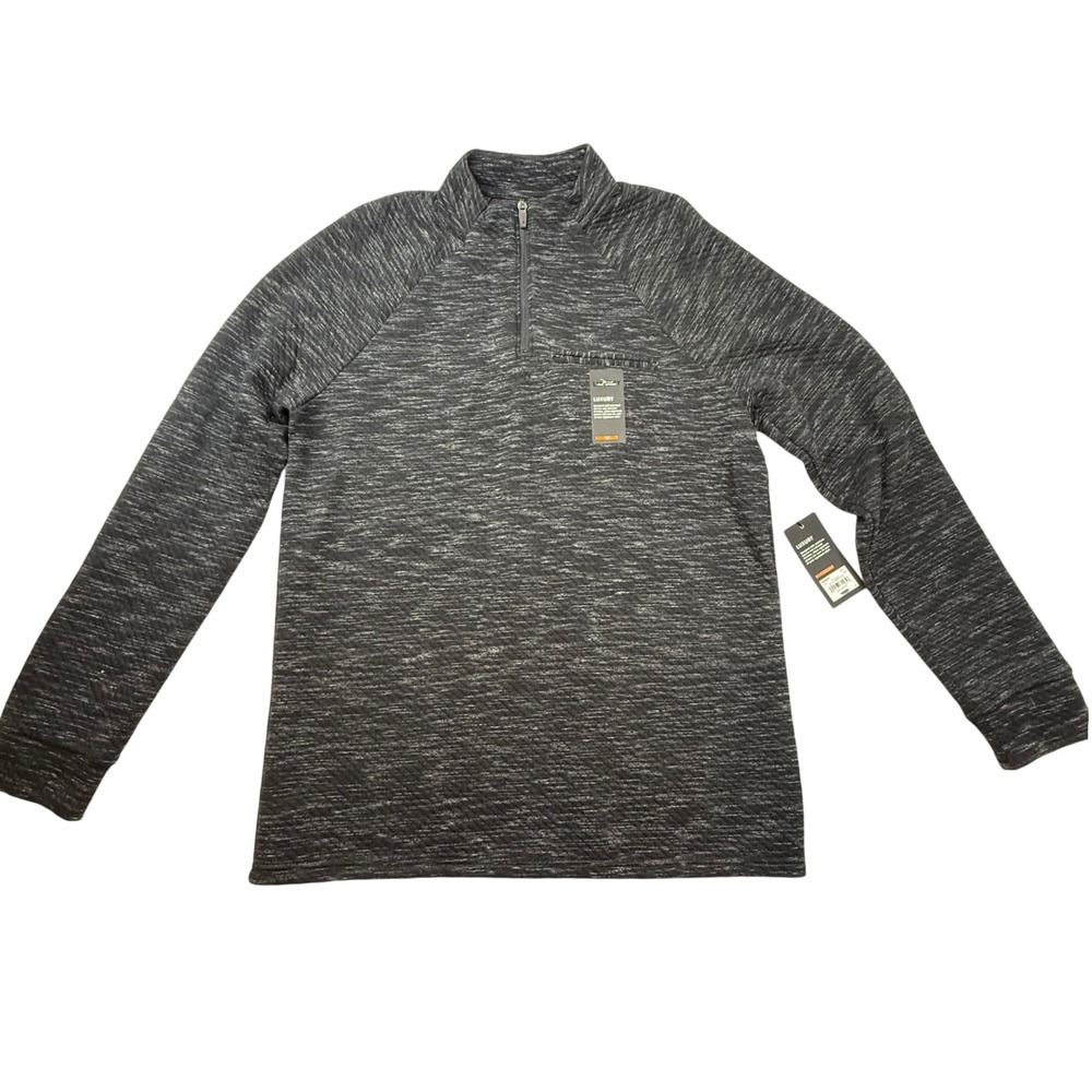 Marc Anthony Mens Large Slim Fit Pullover Sweatshirt Heathered Black Gray